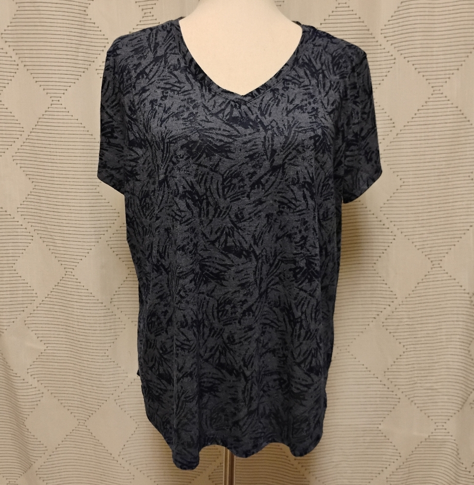 Tek Gear Dry Tek Women's Blue Patterned Top Sheer Size XXL